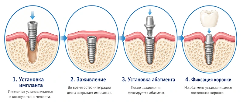 Двухэтапная имплантация зубов в Томске